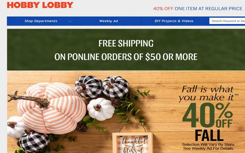 Hobby Lobby free shipping